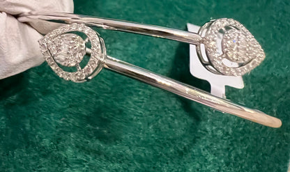 Cuff style diamond and gold bangle bracelet
