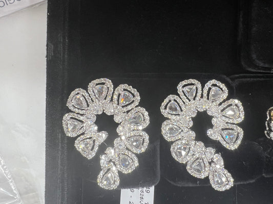 Rosecut diamond dangler earrings