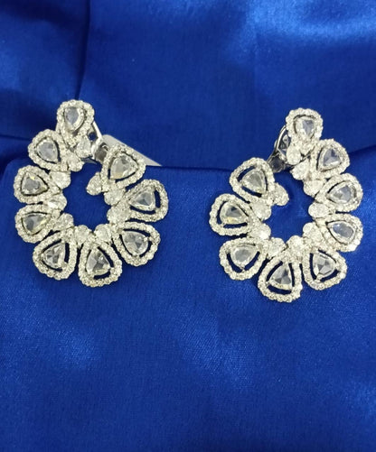 Rosecut diamond dangler earrings